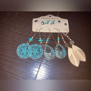 3/$20 Bohemian style earrings- 6 count pack. Brand new & never worn